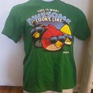 Kohl's Green and Red Bird T-Shirt with Cartoon Design